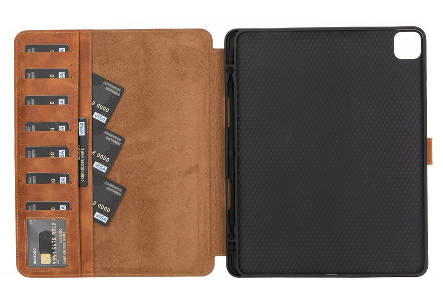 Funda tipo billetera de cuero Parma para iPad Pro 12.9 2021 (5.a generación)/ 2020 (4.a generación)/ 2022 (6.a generación)