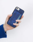 Luxury Blue Leather iPhone 6 Back Cover Case with Card Holder and Kickstand - Venito - 4