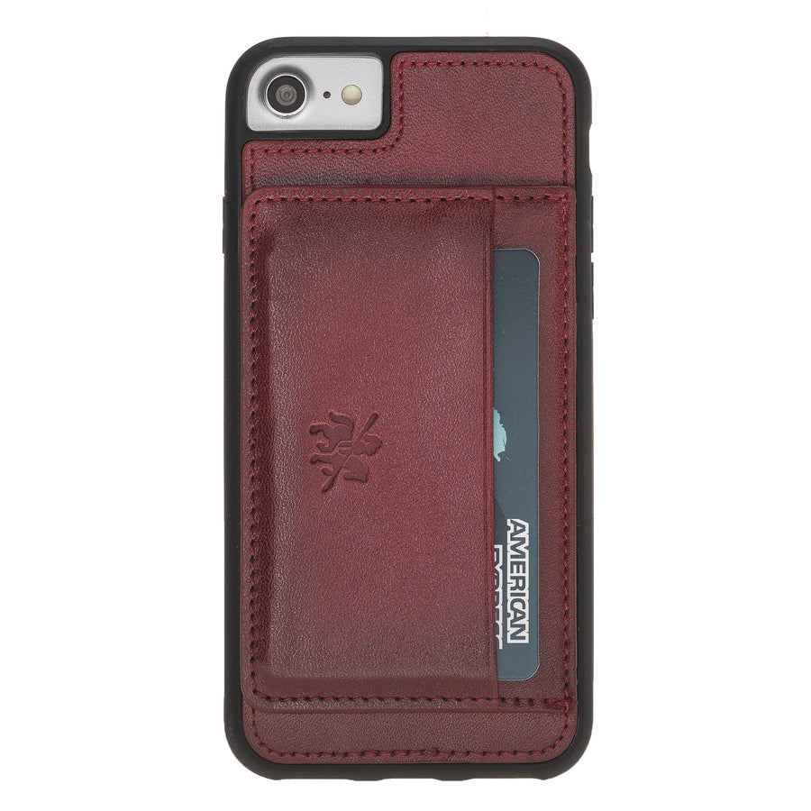 Luxury Red Leather iPhone 6 Back Cover Case with Card Holder and Kickstand - Venito - 2