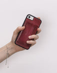 Luxury Red Leather iPhone 6 Back Cover Case with Card Holder and Kickstand - Venito - 5