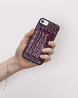 Luxury Purple Crocodile Leather iPhone 6 Back Cover Case with Card Holder and Kickstand - Venito - 5