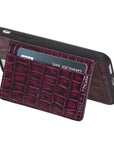Luxury Purple Crocodile Leather iPhone 6 Back Cover Case with Card Holder and Kickstand - Venito - 1