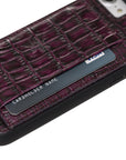 Luxury Purple Crocodile Leather iPhone 6 Back Cover Case with Card Holder and Kickstand - Venito - 3