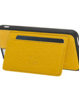 Luxury Yellow Leather iPhone 6 Back Cover Case with Card Holder and Kickstand - Venito - 1