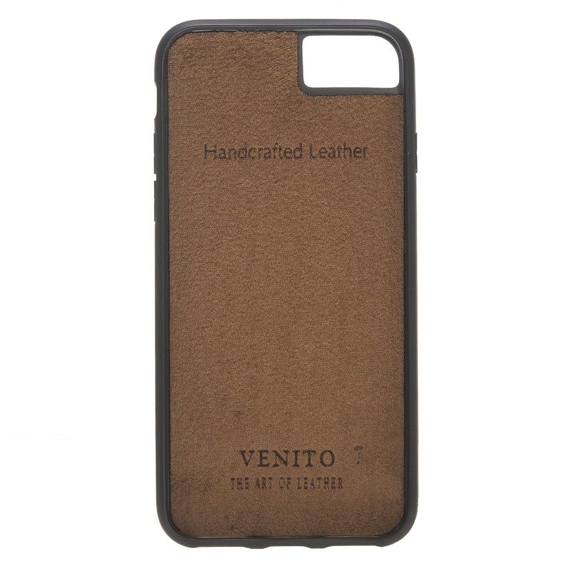 Luxury Brown Leather iPhone 6S Back Cover Case with Card Holder and Kickstand - Venito - 5