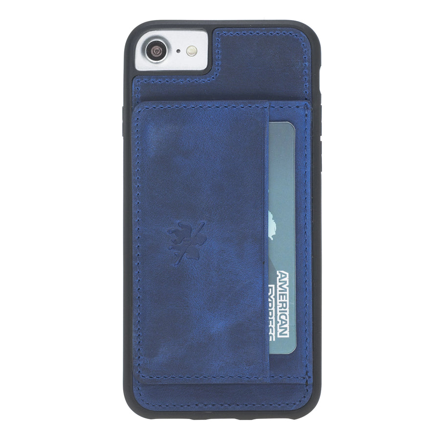 Luxury Blue Leather iPhone 6S Back Cover Case with Card Holder and Kickstand - Venito - 2