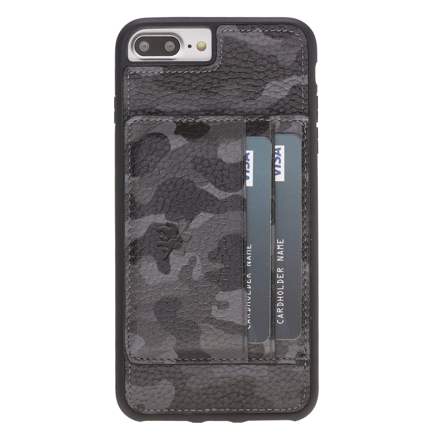 Luxury Camouflage Leather iPhone 7 Plus Back Cover Case with Card Holder and Kickstand - Venito - 2