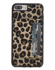 Luxury Leopard Leather iPhone 7 Plus Back Cover Case with Card Holder and Kickstand - Venito - 2