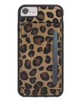 Luxury Leopard Leather iPhone SE 2020 Back Cover Case with Card Holder and Kickstand - Venito - 2