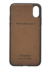 Luxury Brown Leather iPhone XR Back Cover Case with Card Holder and Kickstand - Venito - 6
