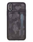 Luxury Camouflage Leather iPhone XS Back Cover Case with Card Holder and Kickstand - Venito - 2