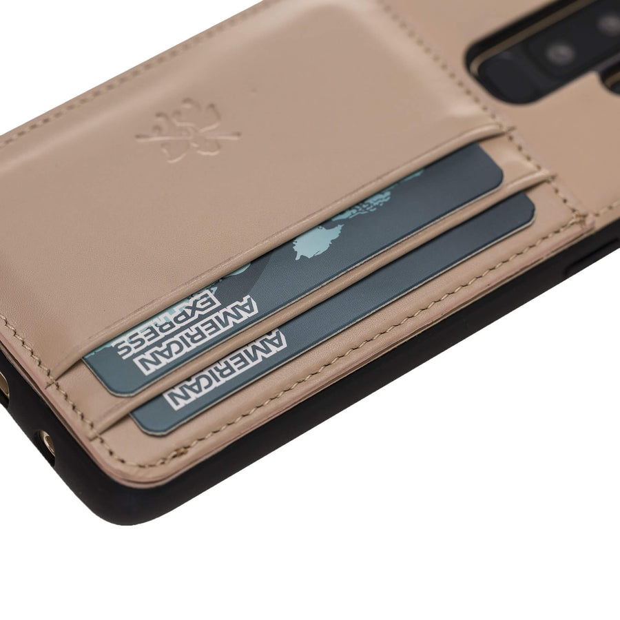 Funda tipo billetera de cuero Pisa Snap On con soporte para Samsung Galaxy S9 Plus