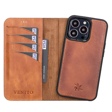 Ravenna RFID Blocking Detachable Leather Wallet Case for iPhone 13 Pro