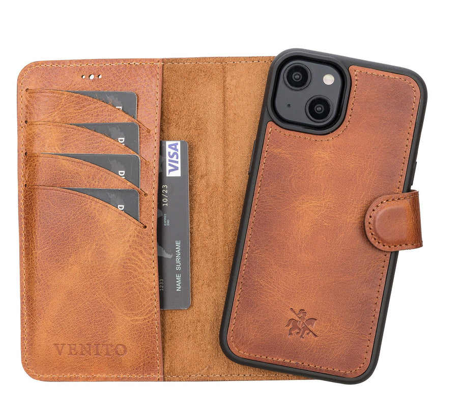 Funda tipo billetera de cuero desmontable con bloqueo RFID Ravenna para iPhone 14