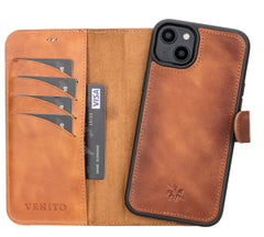 Funda tipo billetera de cuero desmontable con bloqueo RFID Ravenna para iPhone 14 Plus