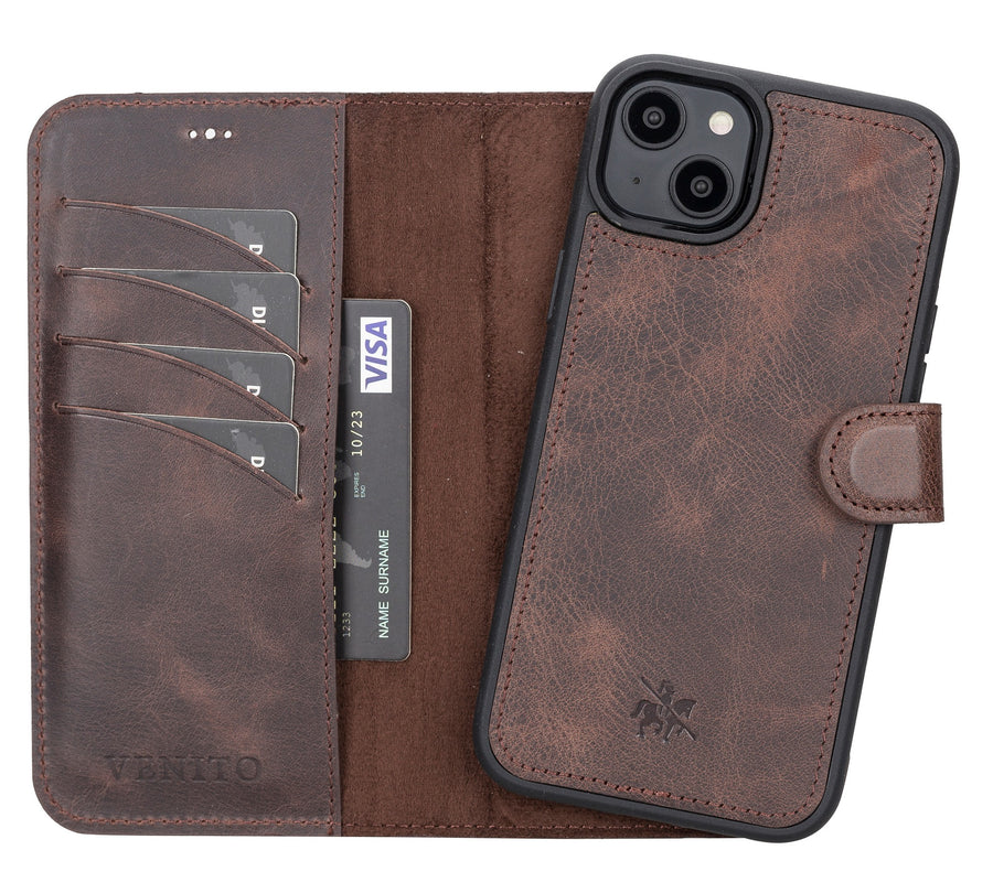 Ravenna RFID Blocking Detachable Leather Wallet Case for iPhone 14 Plus