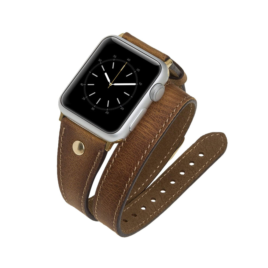 Savona Leather Double Wrap Band Strap for Apple Watch