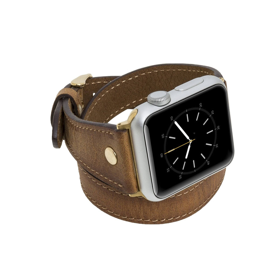 Savona Leather Double Wrap Band Strap for Apple Watch