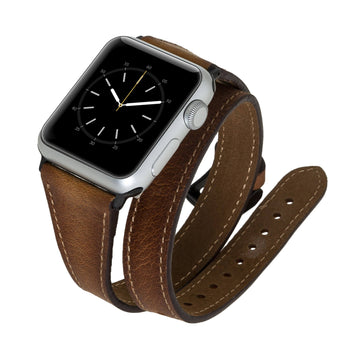 Correa de cuero Serena con doble envoltura para Apple Watch