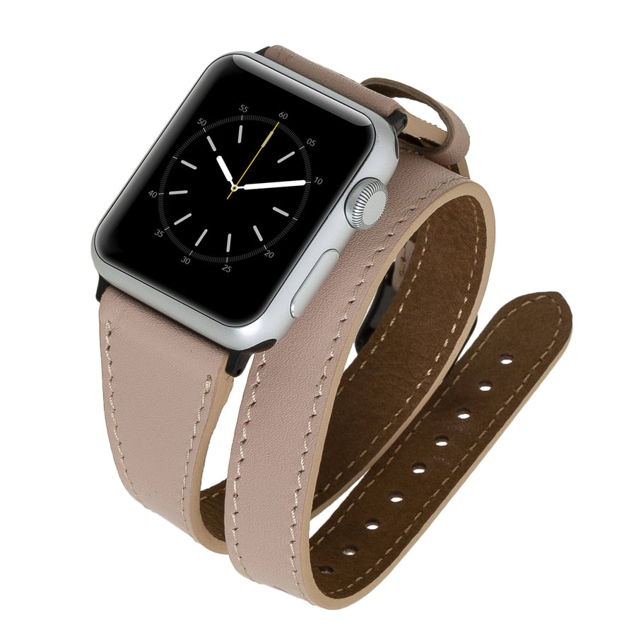 Serena Leather Double Wrap Band Strap for Apple Watch