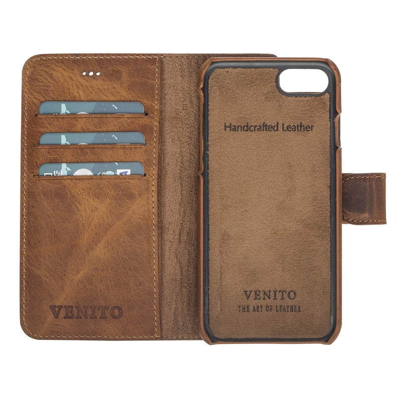 Siena Luxury Brown Leather iPhone 6 Wallet Case with Card Holder - Venito - 1