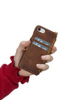 Siena Luxury Brown Leather iPhone 6 Wallet Case with Card Holder - Venito - 3