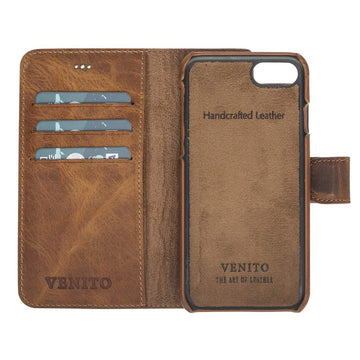 Siena Luxury Brown Leather iPhone 6S Wallet Case with Card Holder - Venito - 1