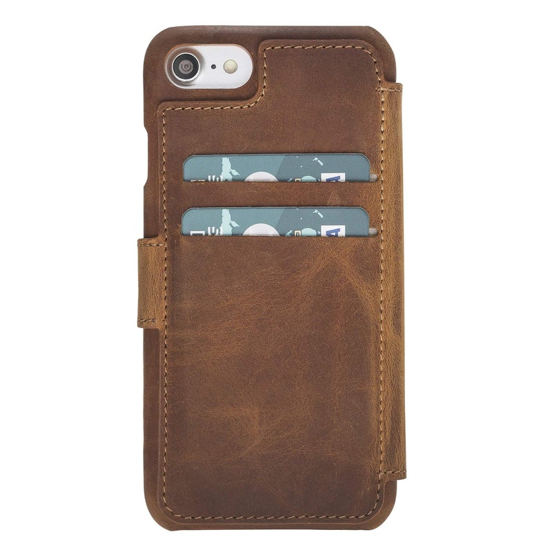 Siena Luxury Brown Leather iPhone 6S Wallet Case with Card Holder - Venito - 2