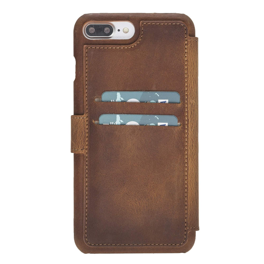 Siena Luxury Brown Leather iPhone 7 Plus Wallet Case with Card Holder - Venito - 2