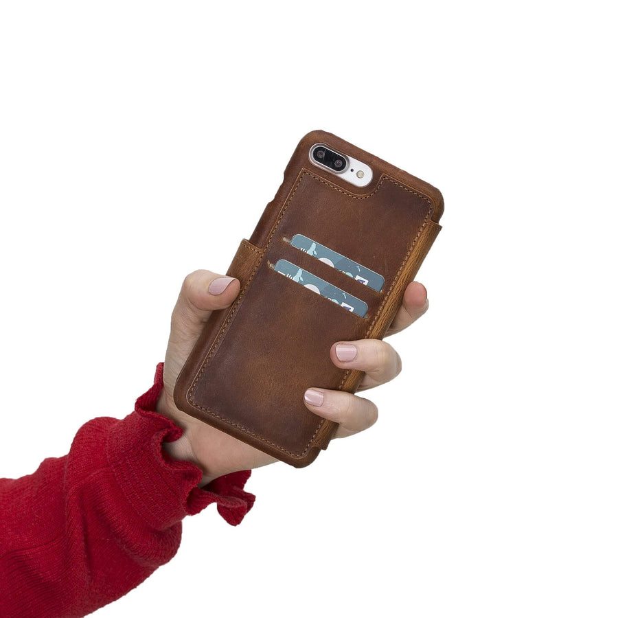 Siena Luxury Brown Leather iPhone 7 Plus Wallet Case with Card Holder - Venito - 4