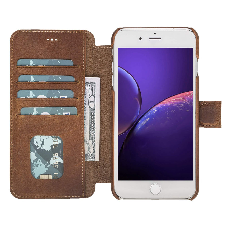 Siena Luxury Brown Leather iPhone 7 Plus Wallet Case with Card Holder - Venito - 6