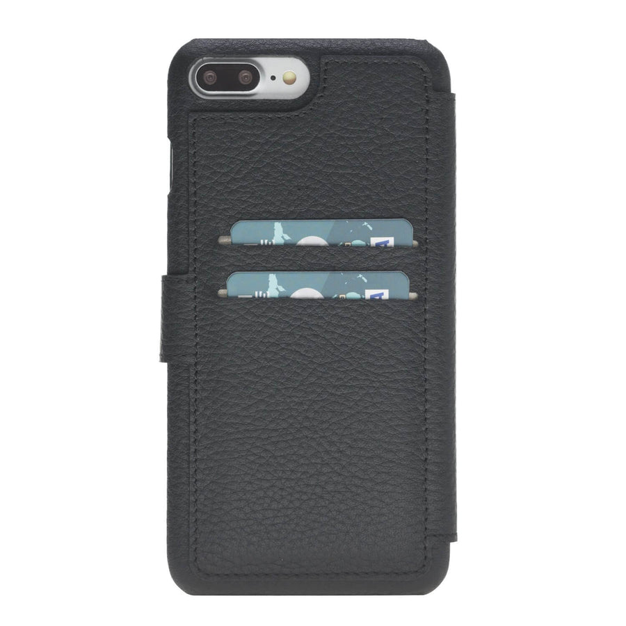 Siena Luxury Black Leather iPhone 7 Plus Wallet Case with Card Holder - Venito - 2