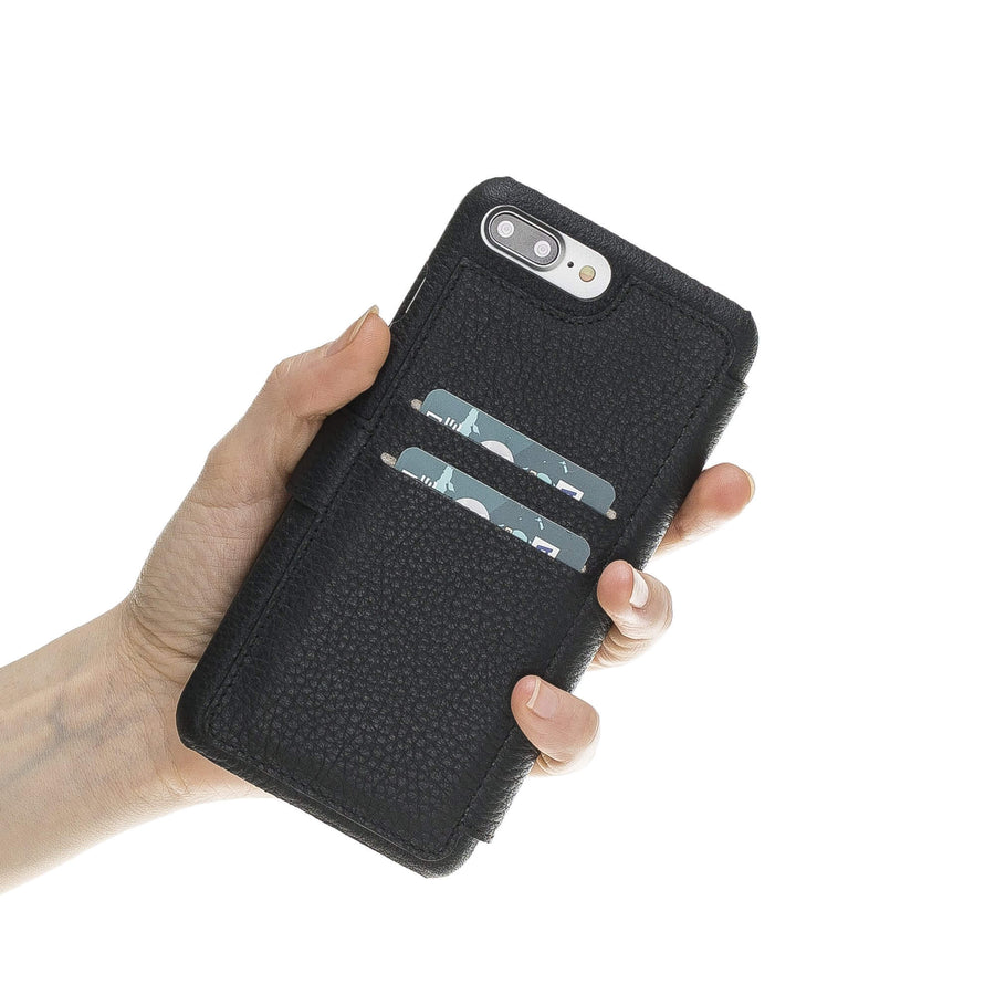 Siena Luxury Black Leather iPhone 7 Plus Wallet Case with Card Holder - Venito - 4