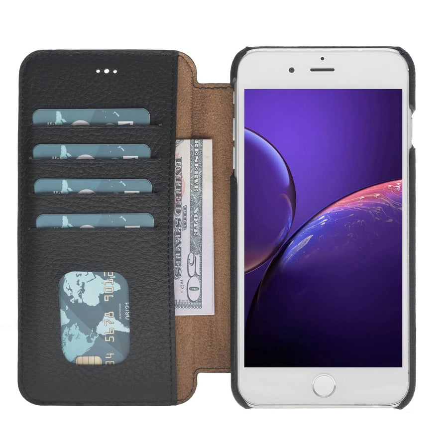 Siena Luxury Black Leather iPhone 7 Plus Wallet Case with Card Holder - Venito - 6