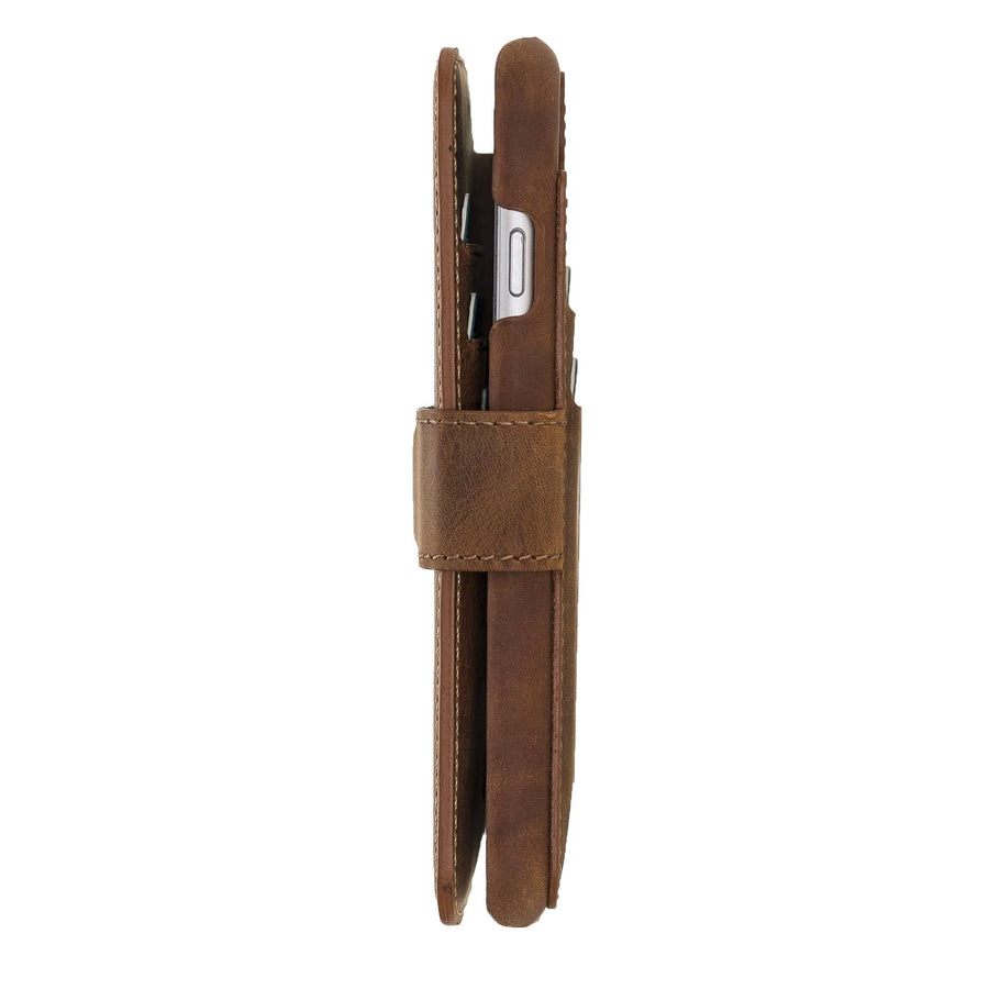 Siena Luxury Brown Leather iPhone 8 Wallet Case with Card Holder - Venito - 7