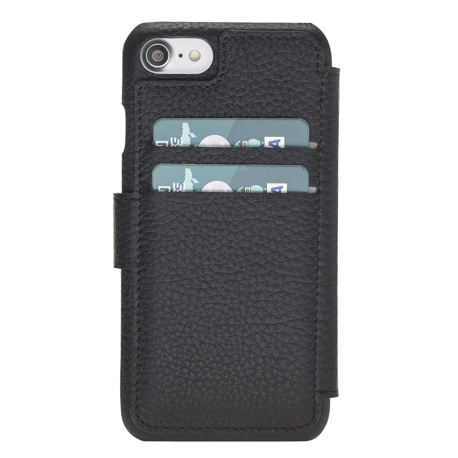 Siena Luxury Black Leather iPhone 8 Wallet Case with Card Holder - Venito - 2