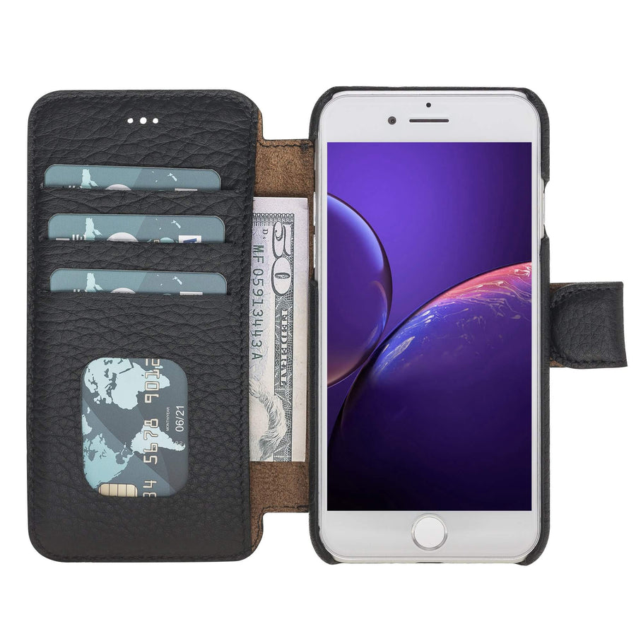 Siena Luxury Black Leather iPhone 8 Wallet Case with Card Holder - Venito - 6