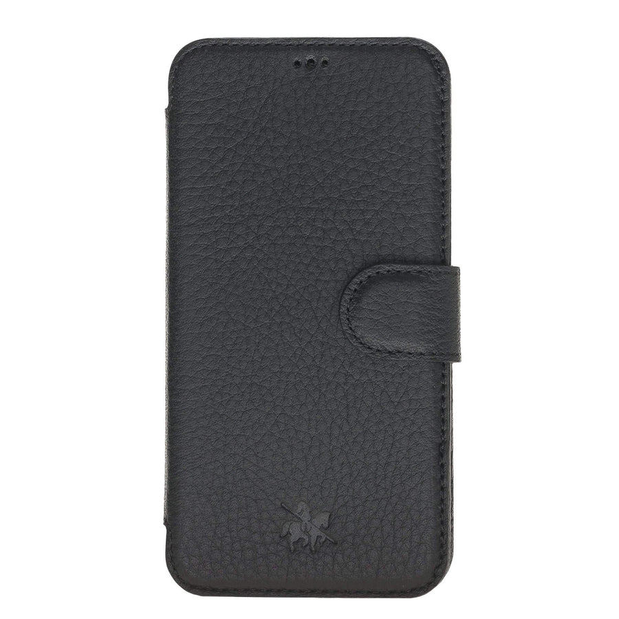 Siena Luxury Black Leather iPhone X Wallet Case with Card Holder - Venito - 5