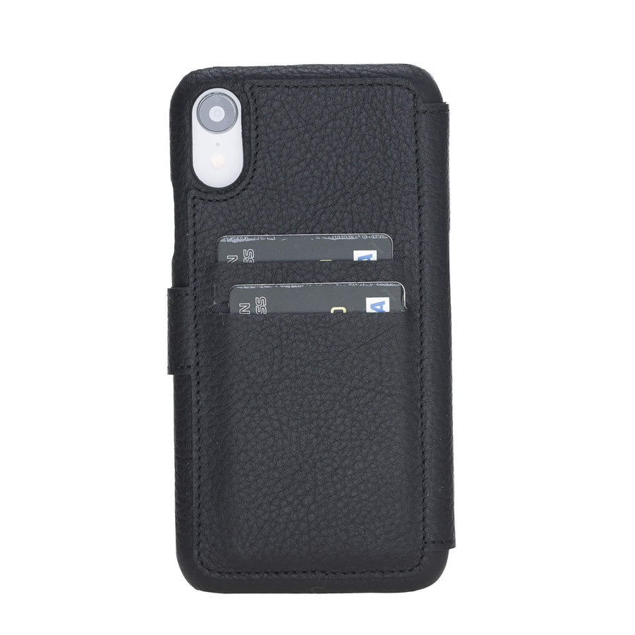 Siena Luxury Black Leather iPhone XR Wallet Case with Card Holder - Venito - 2