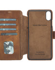 Siena Luxury Brown Leather iPhone XS Max Wallet Case with Card Holder - Venito - 1
