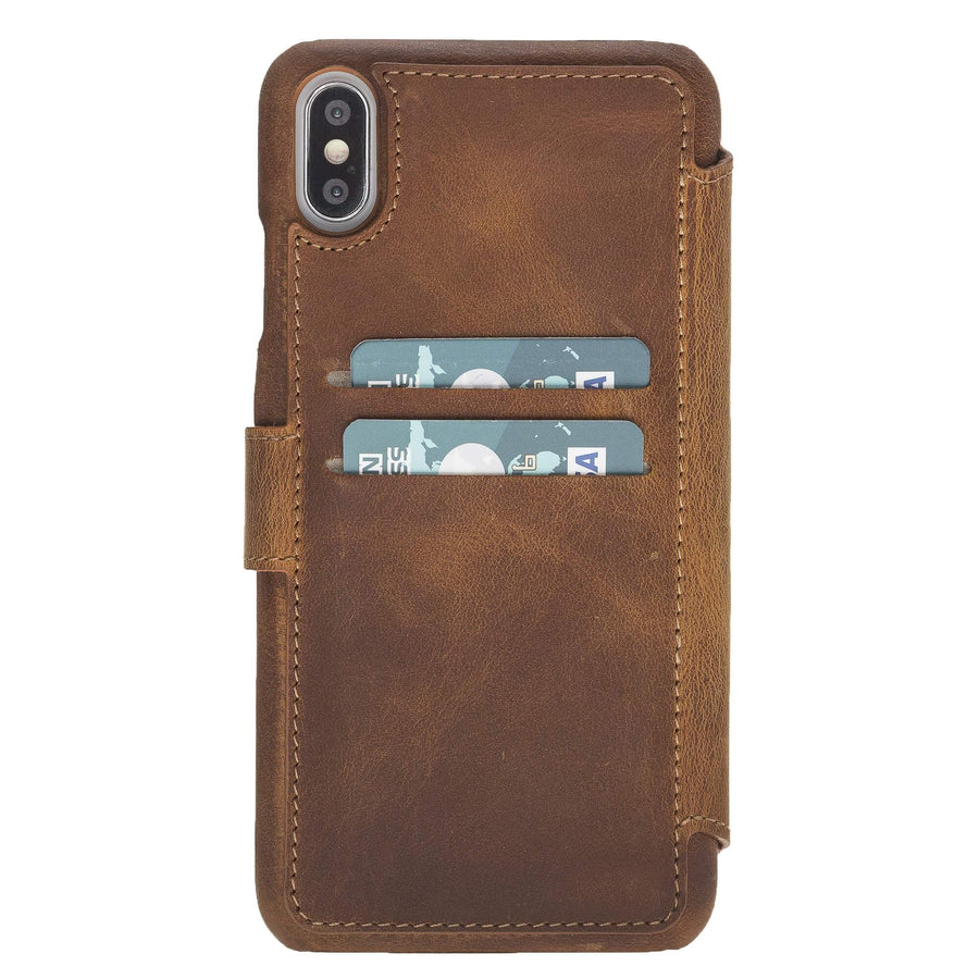 Siena Luxury Brown Leather iPhone XS Max Wallet Case with Card Holder - Venito - 2