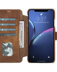 Siena Luxury Brown Leather iPhone XS Max Wallet Case with Card Holder - Venito - 6