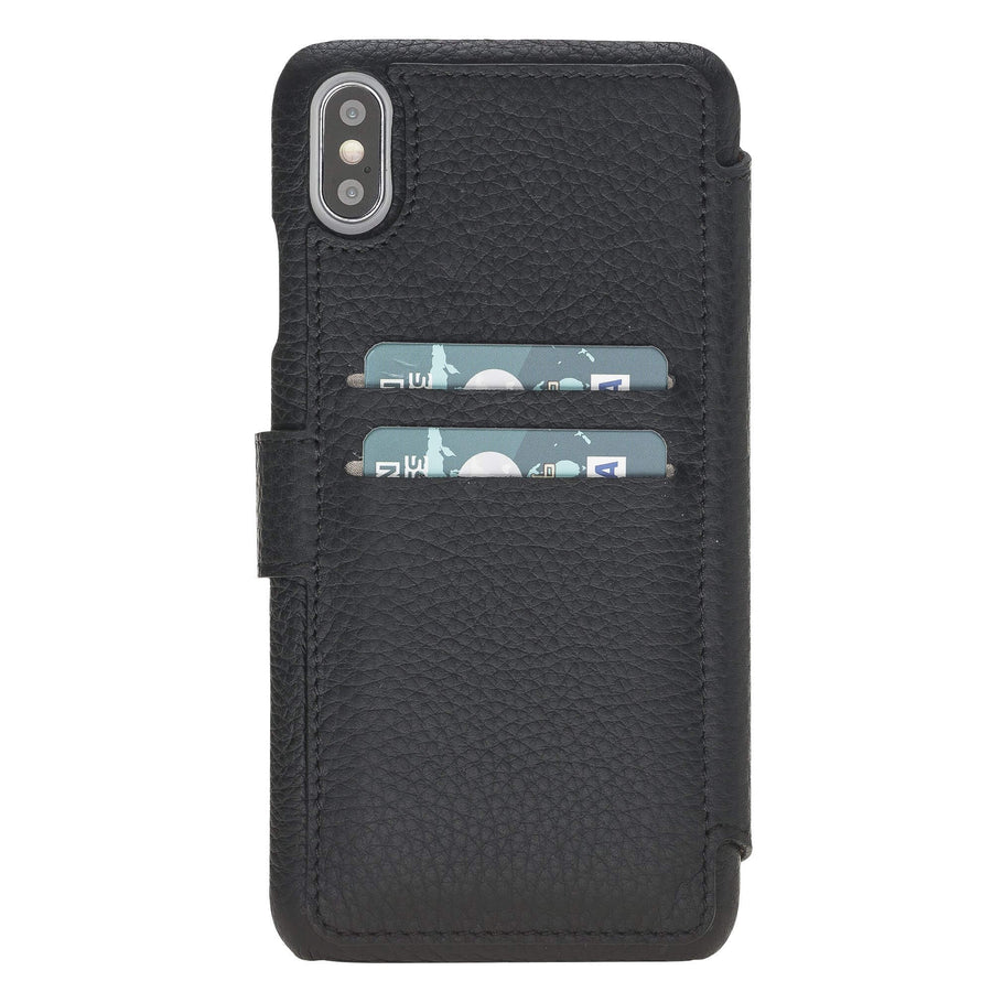 Siena Luxury Black Leather iPhone XS Max Wallet Case with Card Holder - Venito - 2