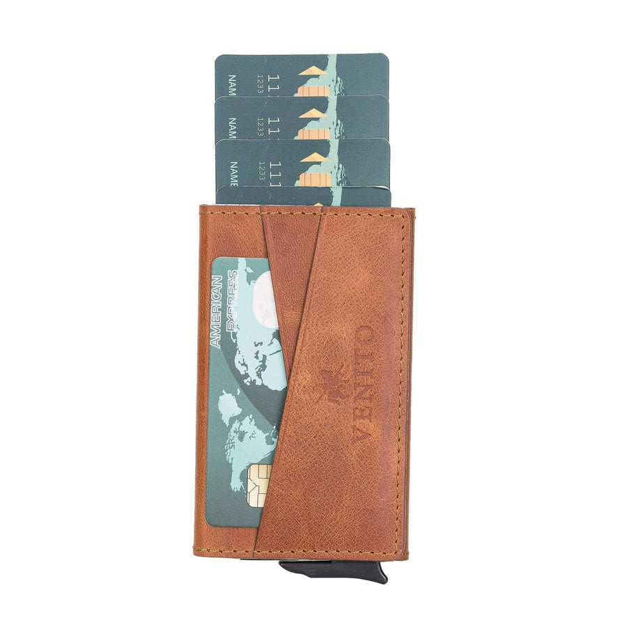 Turin Premium Genuine Leather Mechanical Card Holder