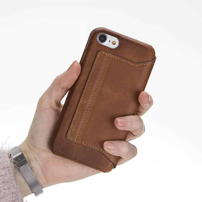 Venice Luxury Brown Leather iPhone 6S Slim Wallet Case with Card Holder - Venito - 3