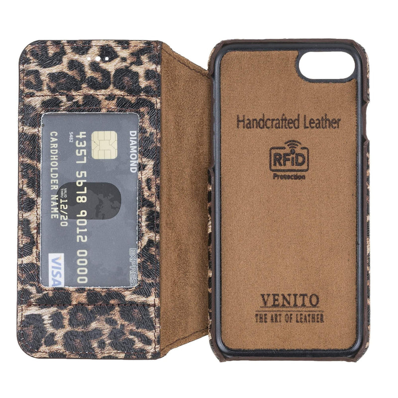 Venice Luxury Leopard Leather iPhone 6S Slim Wallet Case with Card Holder - Venito - 4