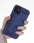 Venice Luxury Blue Leather iPhone 11 Slim Wallet Case with Card Holder - Venito - 3