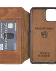 Venice Luxury Brown Leather iPhone 11 Pro Slim Wallet Case with Card Holder - Venito - 5