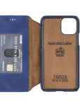 Venice Luxury Blue Leather iPhone 11 Pro Slim Wallet Case with Card Holder - Venito - 5
