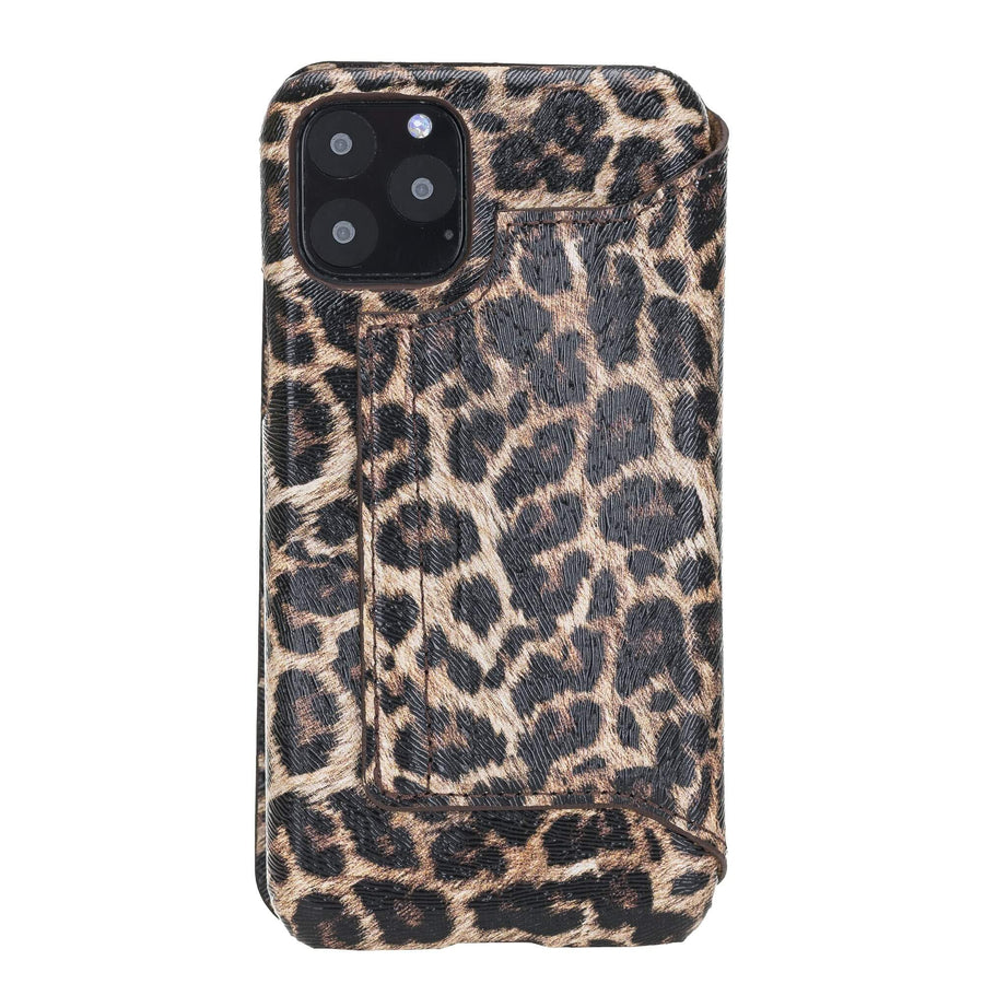 Venice Luxury Leopard Leather iPhone 11 Pro Slim Wallet Case with Card Holder - Venito - 7